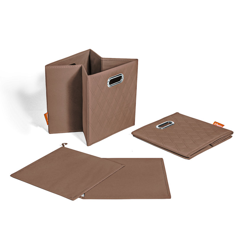 Ensemble de cubes ou bacs en similicuir Jiaessentiels, H 13 po x l 13 po x P 13 po, Brun