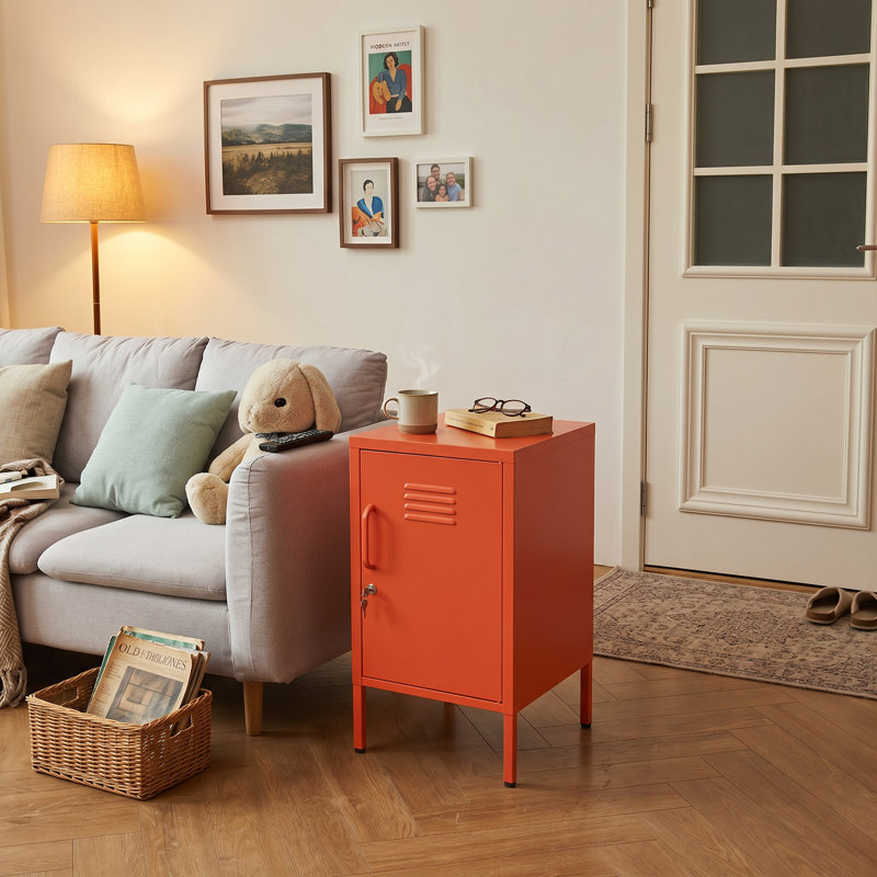 Armoire de rangement, 1 pièce, 14,96 po x 15,75 po x 27,17 po, orange, Orange