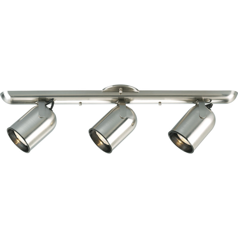 Ensemble de rail d'éclairage 3 lumières, Nickel brossé