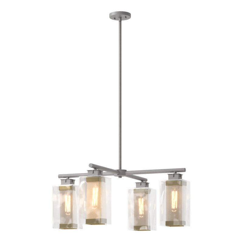 Polaris 4 - Light Outdoor Chandelier, Coastal Gold, Coastal Burnished Steel