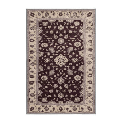 Machine Washable Overdyed Brown Area Rug