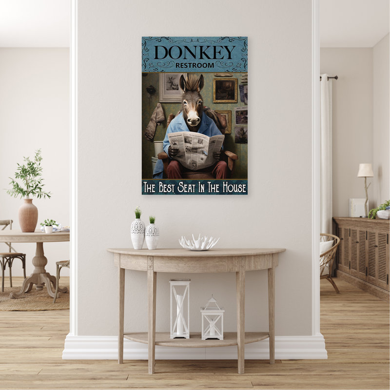 «Donkey Restroom On», impression sur toile, H 36 po x l 24 po x P 1,25 po