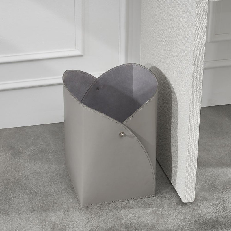 Tulip Waste Bin, Light Gray/Polished Nickel