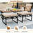 7 PCS Outdoor Conversation Set Acacia Wood Chairs & Coffee Tables Set with Ottomans