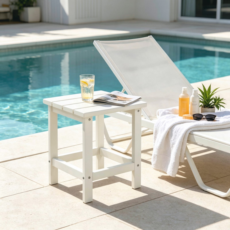Square Outdoor Bistro Table - 38 cm W 38 cm D
