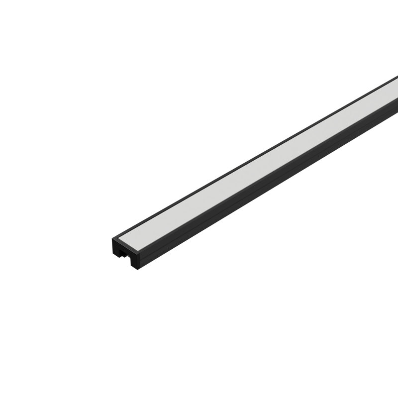 5' Aluminum Channel Shallow Surface Mount, Black, Black
