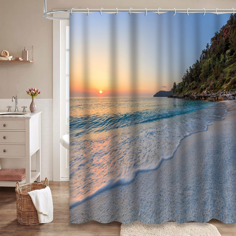 Rideau de douche Sunrise Marble Beach, L 72 po x l 72 po
