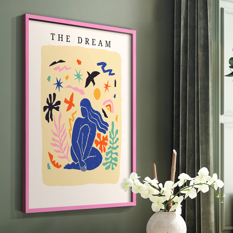 Matisse CECXV, reproduction encadrée - bois massif, Rose, H 10 po x l 8 po