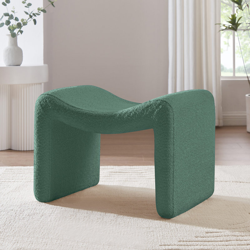 Repose-pieds standard de 23,79 po Cinead, Boucle verte 100% polyester