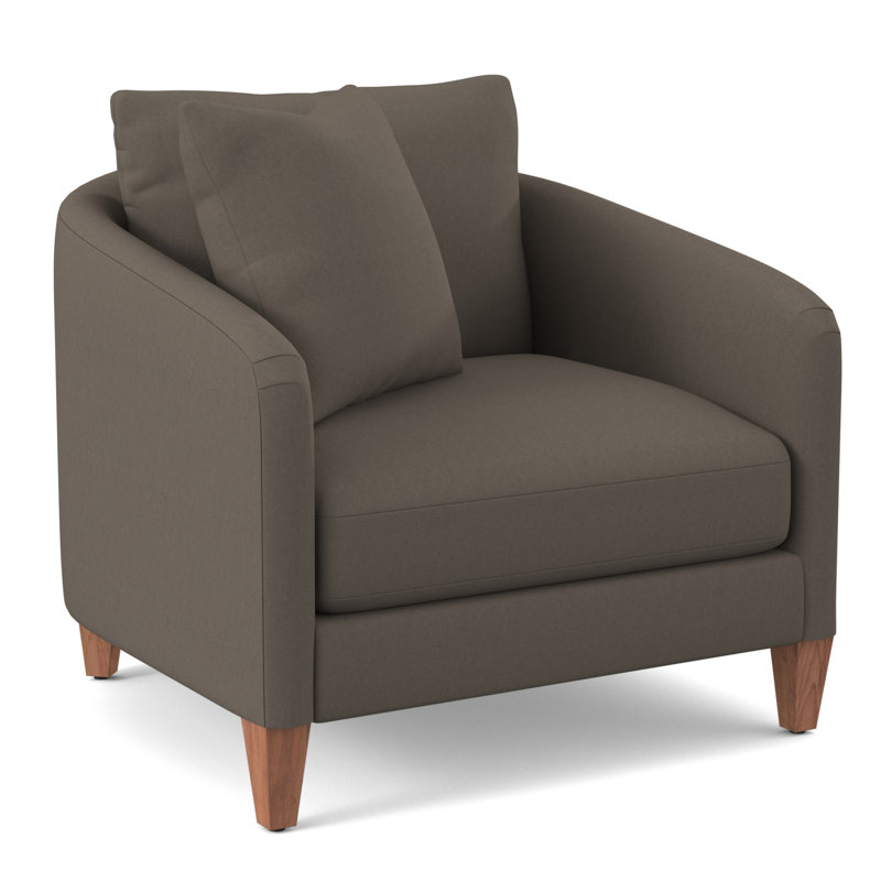 Fauteuil en polyester de 38 po de largeur, Velours performance Bella Granite