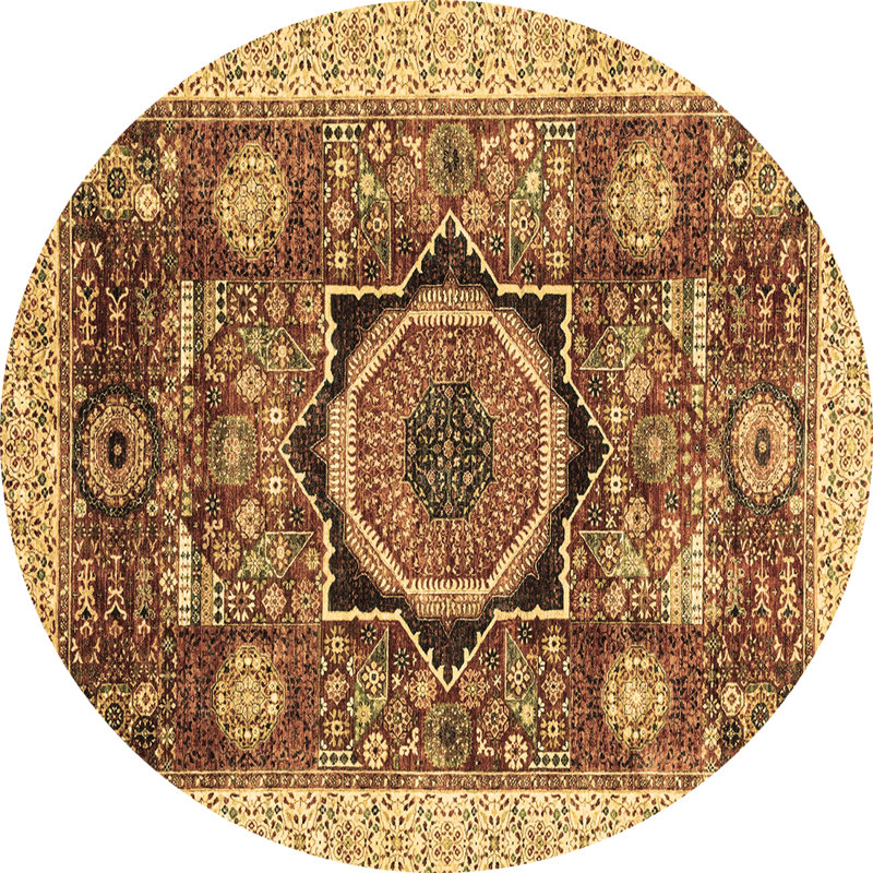 Washable Oriental Indoor Rug, Round 4'