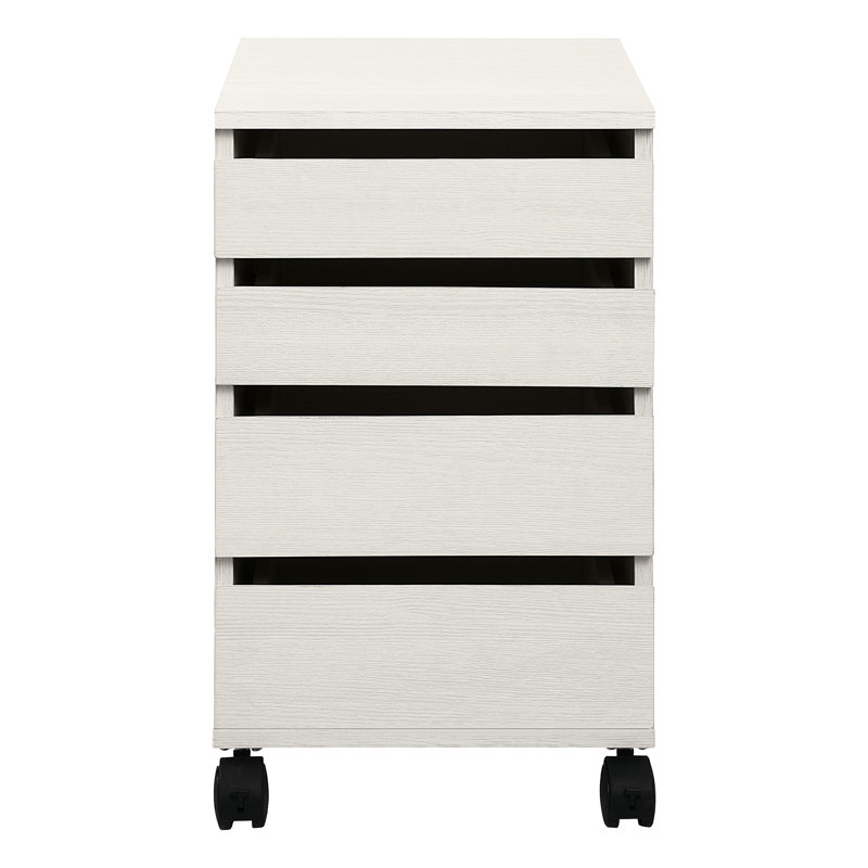 Commode de rangement 4 tiroirs Lori, Chêne blanc