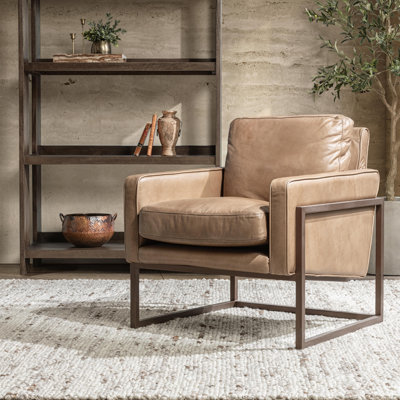 Fauteuil en cuir fleur 30 po