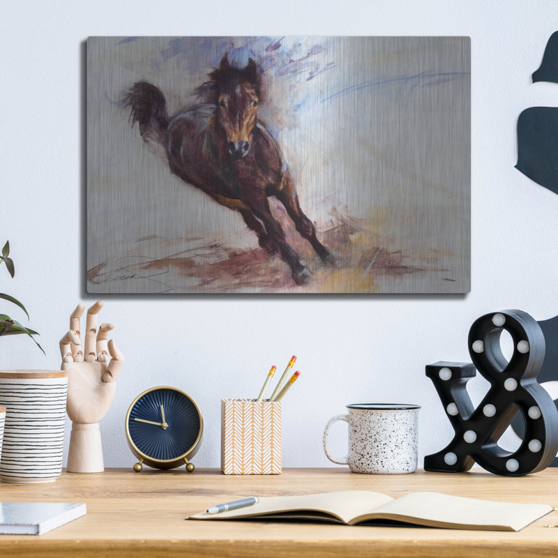 «Horse s'amusant» par Robert Campbell, H 12 po x l 16 po