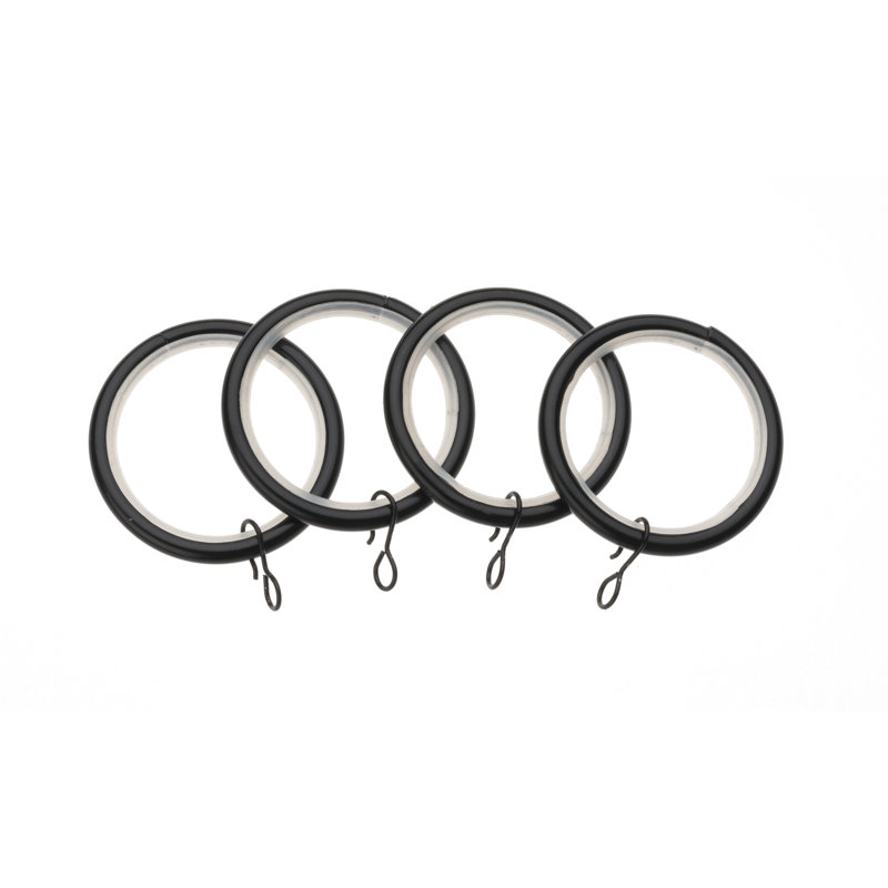 Curtain Rings, 2.8cm H  x 2.8cm W  x 0.5cm D, Black