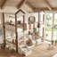 Lit superposé Benedict Playhouse avec rangement et conception détachable - Lit pour enfants amusant et sécuritaire-1824398941