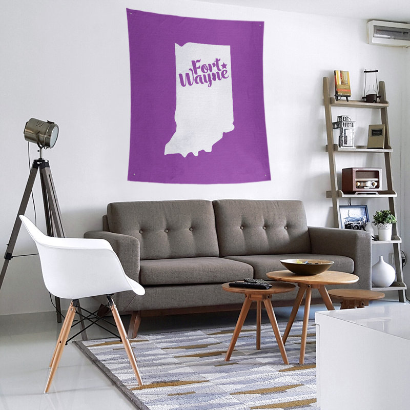 Tapisserie de Fort Wayne, Indiana, H 80 po x l 68 po, Violet