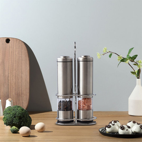 Electric Salt and Pepper Grinder Mill Rechargeable: - USB Automatic Gravity  Peppermills Set, Adjustable Grind Coarseness Refillable Auto Peppercorn