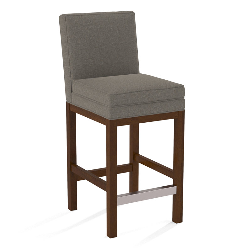 Tabouret de comptoir rembourré, Performance gris sucre; 0863-84, Finition café