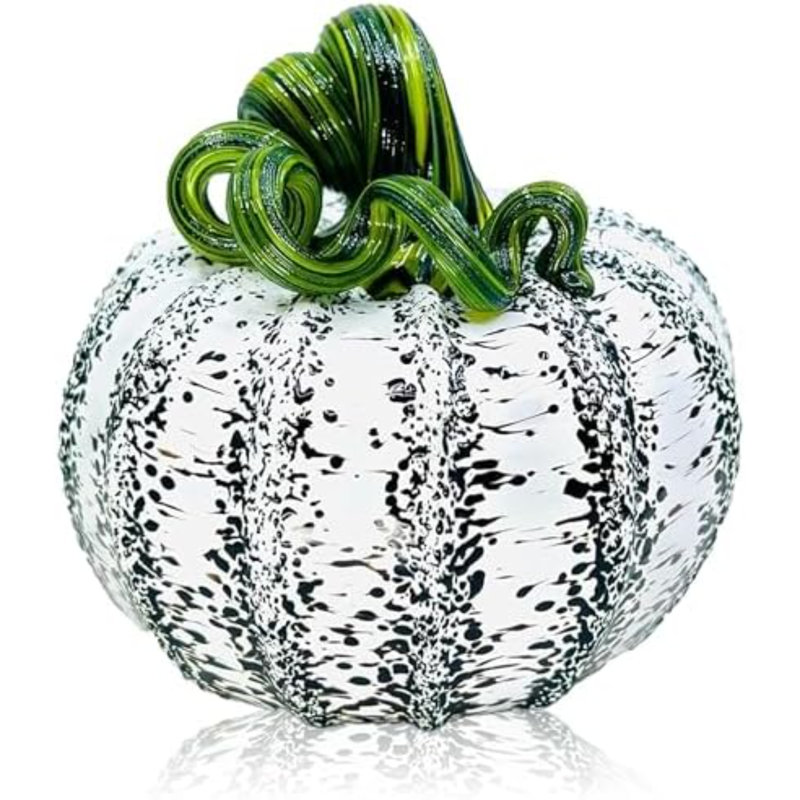 Décoration de table faite à la main avec citrouilles en verre (Squat, bouleau)