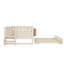Simple avec bibliothèque intégrée et petit escalier, rails de sécurité de haute qualité et lit gigogne, beige-121067097-121067101