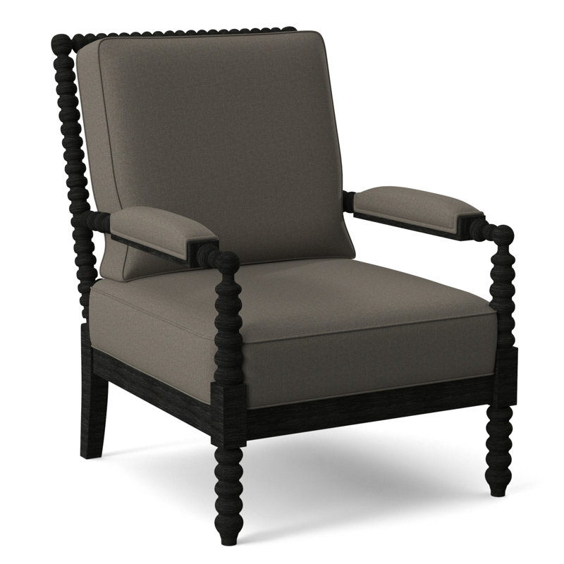 Jamilla Armchair, Antique Black Finish, Gray Sugar Performance; 0863-84