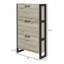 Armoire à chaussures industrielle moderne avec 3 tiroirs rabattables, armoire de rangement pour chaussures autoportante