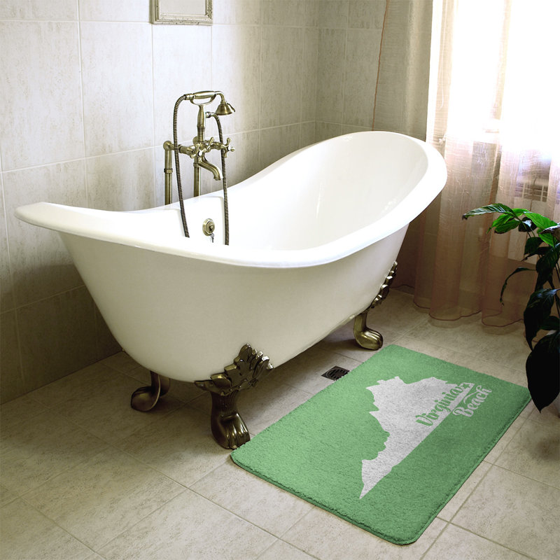Tapis pour salle de bain en microfibre rectangulaire antidérapant antidérapant, L 17 po x L 21 po, Vert