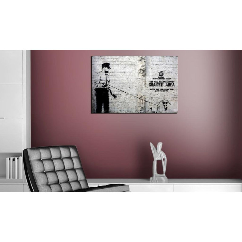 Zone de graffiti d'Ival Banksy sur toile, H 16 po x l 24 po x P 0,7 po