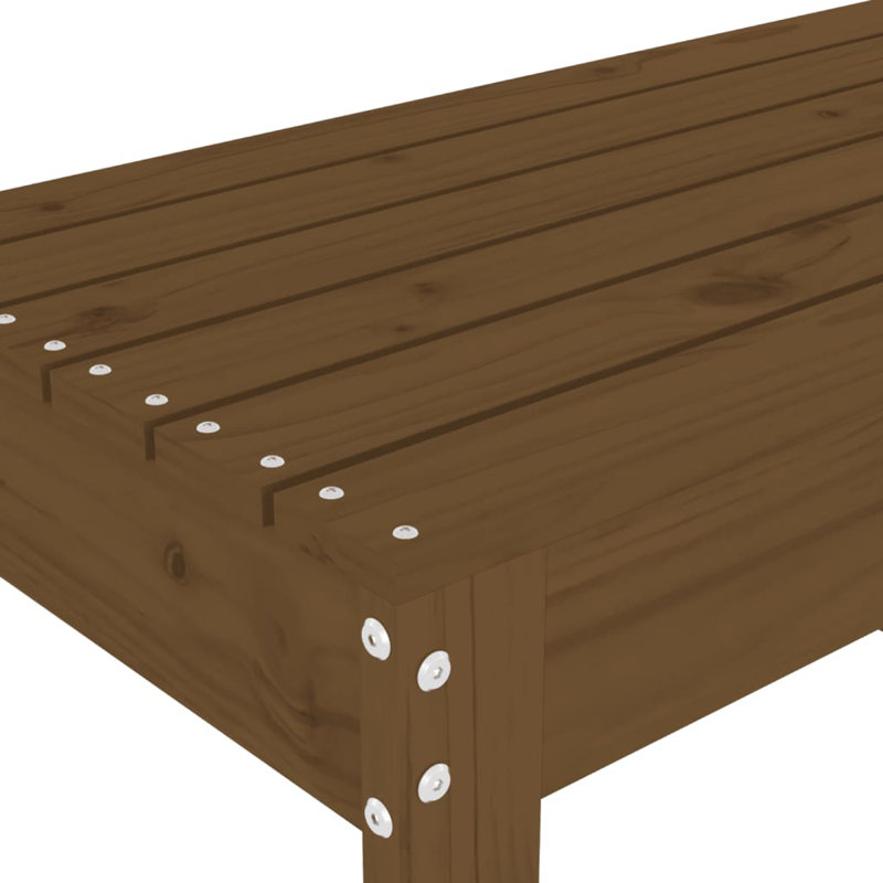 Dimmick Solid Wood Outdoor Bench, Honey Brown, 45cm H x 110cm W x 38cm D