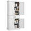 Armoire de rangement pour garde-manger de 72 po de hauteur, armoire de cuisine autoportante Farmhouse avec 4 portes de grange, tiroir, tablette à 5 niveaux et tablettes réglables