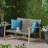 2-Seater Outdoor Wicker Patio Loveseat with Wood Frame and Curved Backrest-746130868