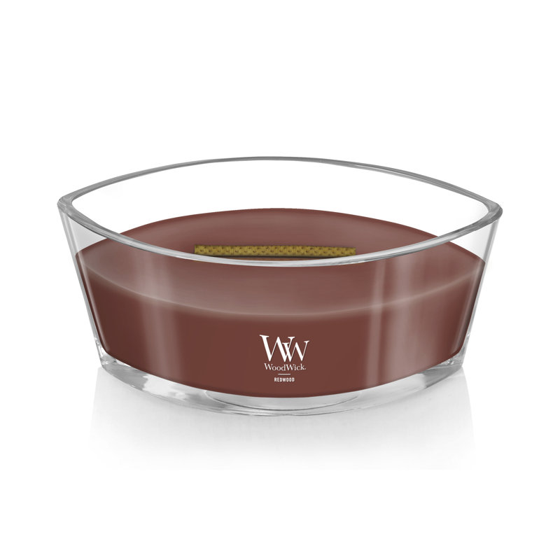 WoodWick® Hinoki Dahlia Ellipse Candle, Dark Red, 3.3" H x 4.6" W x 7.6" D