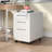3-Drawer Wide Mobile File Cabinet With Lock, All-Steel Metal Storage Cabinet On Casters, For Home & Office,White, Fully Assembled, Holds A4/Letter Files, 110lbs/Drawer