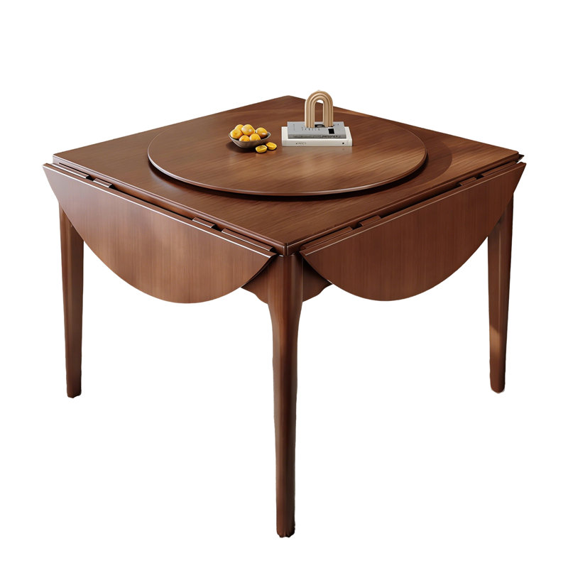 Table de salle à manger pliante en bois massif brun et rouge pour règles chinoises