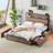 Queen Size Large Raised-Pattern Platform Bed Frame With Drawer And USB Socket
