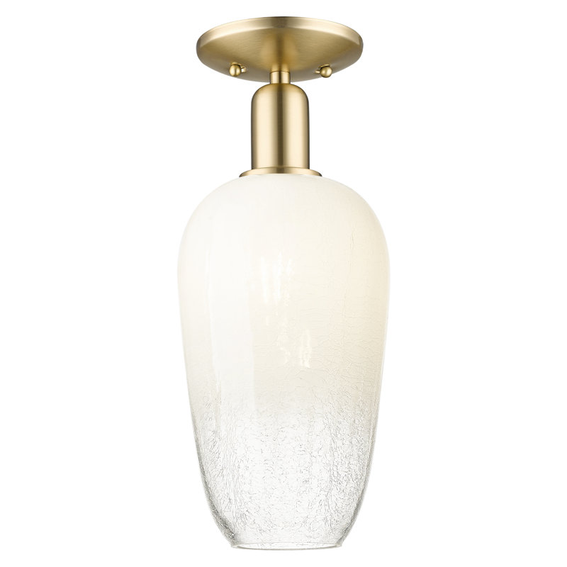 Downtown Urban - Oaklei - 1 Light 7" Semi-Flush Mount , Opal, Champagne Bronze