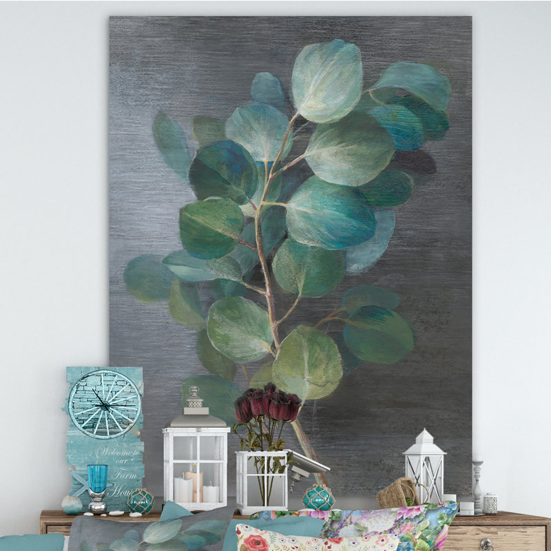 «Fresh Leaves I», reproduction d'art sur toile tendue, H 40 po x l 30 po x 1,5 po