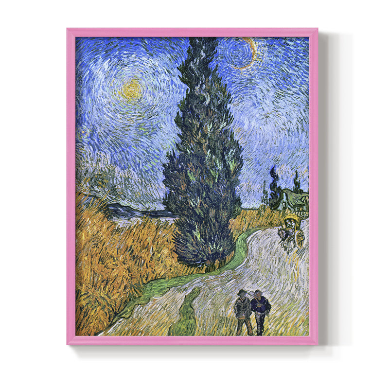 "Paysage rétro Lxxv", Rose, H 11 po x l 9 po
