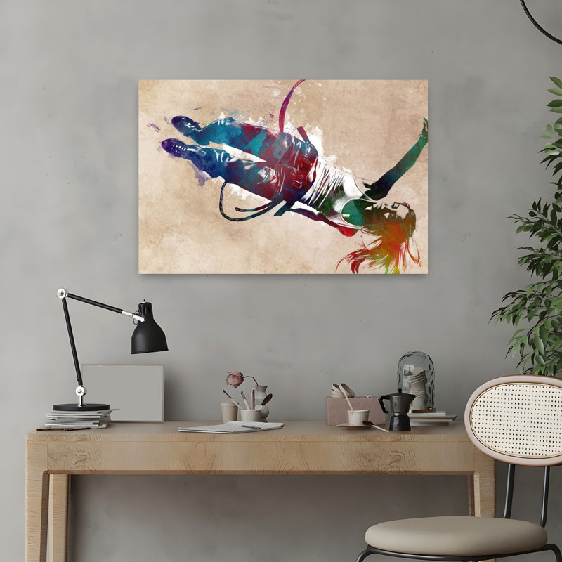 Art mural contemporain coloré, 16" H x 24" W