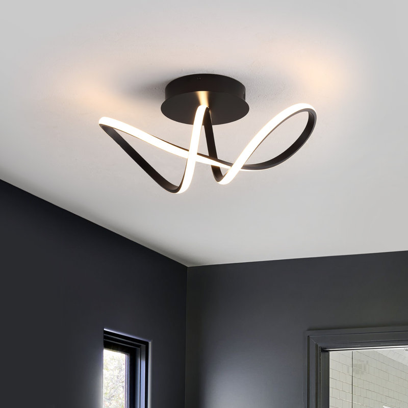Anzel LED Semi Flush Mount, Black