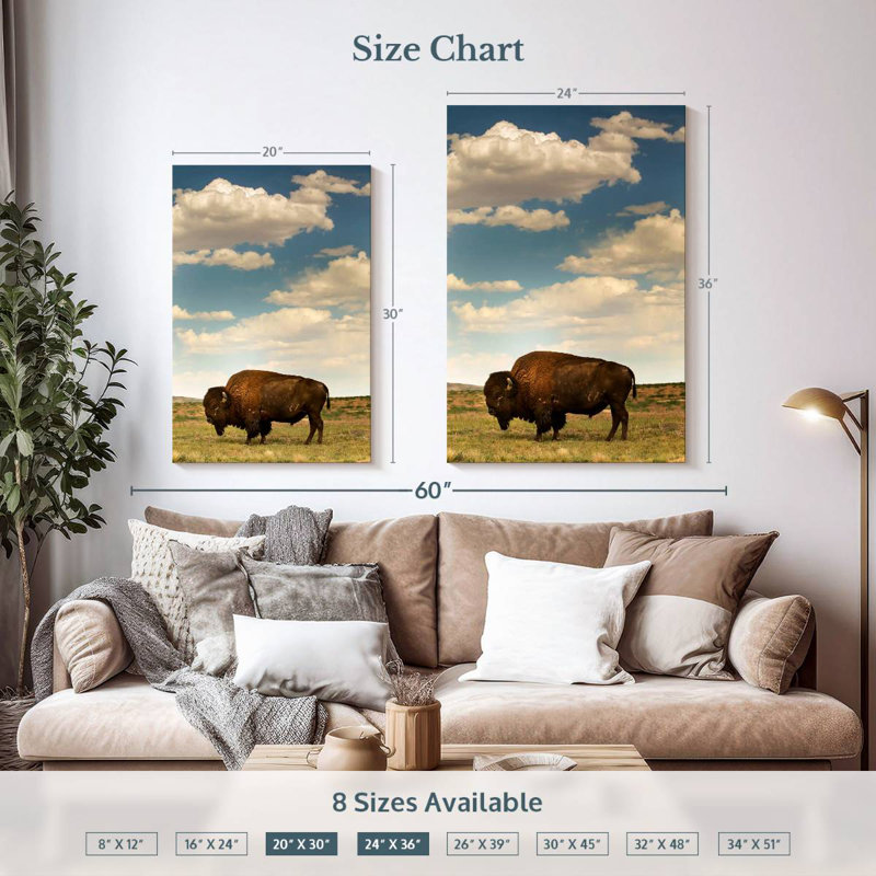Brampt Rocky Mountain Bison, 36" H x 24" W