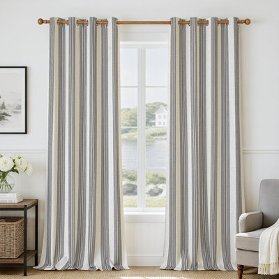 Romelia Saki Print Room Darkening Grommet Curtain Panel