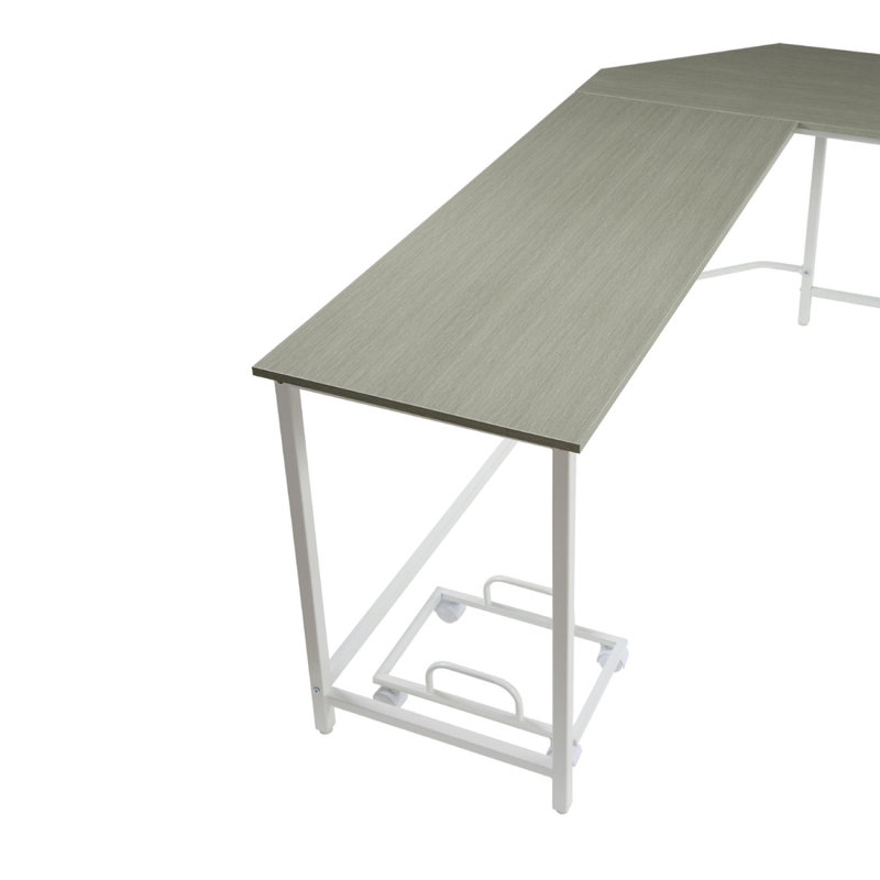 Bureau d'ordinateur en L rectangulaire