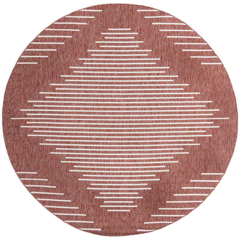 Tapis d'extérieur couleur iris brique, Rond 10 pi 8 po