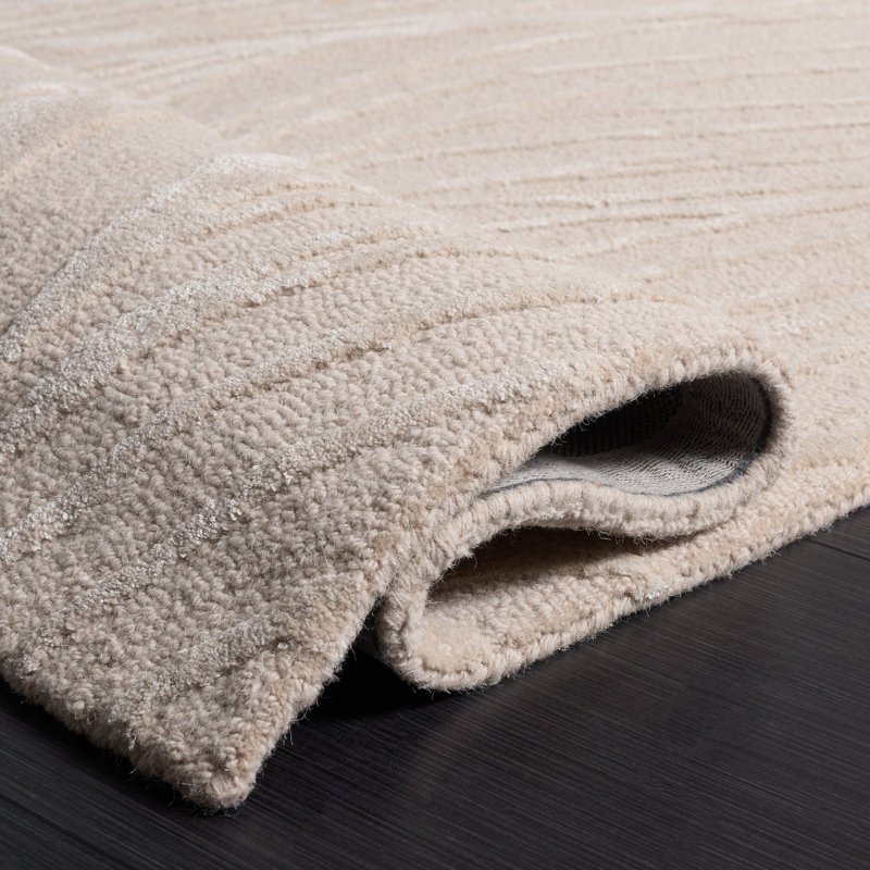Glamour Hand Tufted Wool; Viscose; Cotton Abstract Indoor Rug, Rectangle 6' x 9'