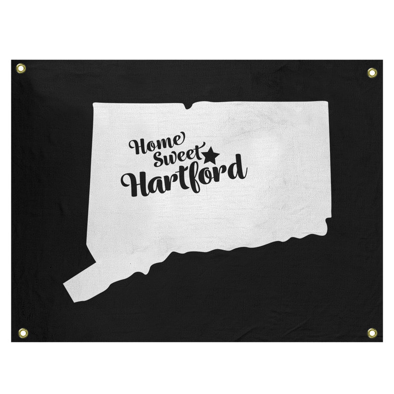 Tapisserie murale connecticut hartford, H 59 po x l 80 po, Noir