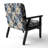 Cobalt Blue Scrollwork Swirls Victorian Pattern II - Upholstered Floral Accent Chair-1244380963