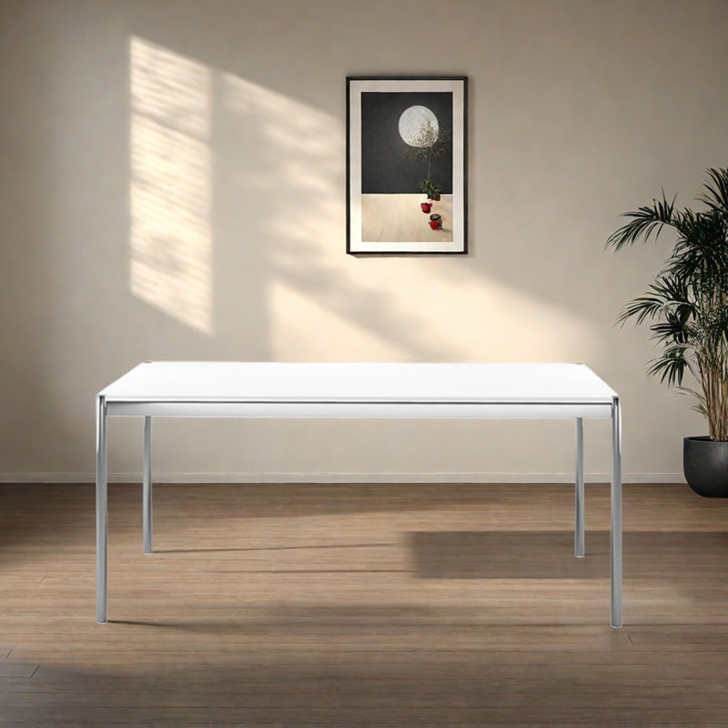 Bureau d'écriture moderne Modern Minimalist, Blanc, H 28,93 po x l 70,86 po x P 31,49 po