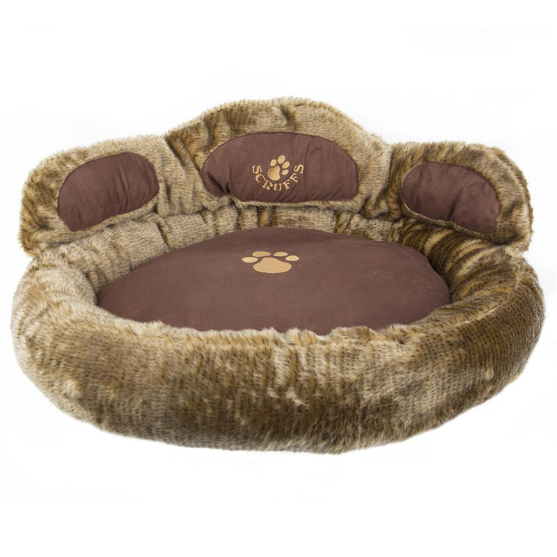 Cub Polyester Pet Bed, Teddy/Saddle Brown
